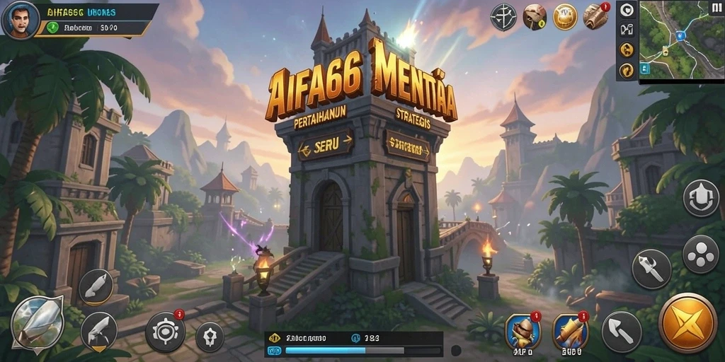 Screenshot gameplay AIFA66 menunjukkan aksi seru pertahanan menara.