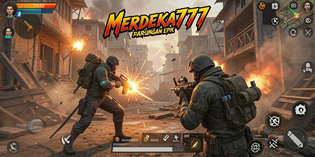 Tampilan menarik dari gameplay seru dan mendebarkan di MERDEKA777.