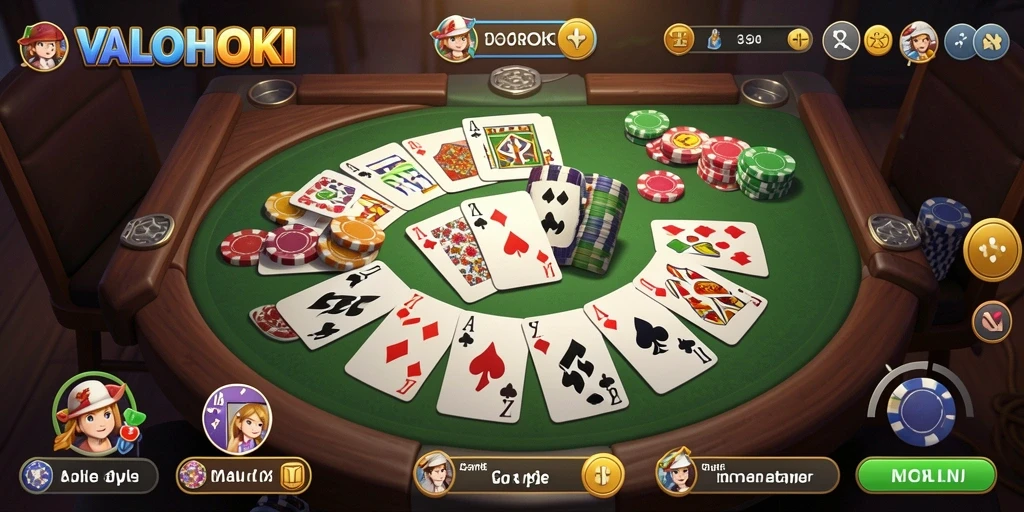 Tampilan gameplay seru di VALOHOKI dengan interaksi antar pemain.